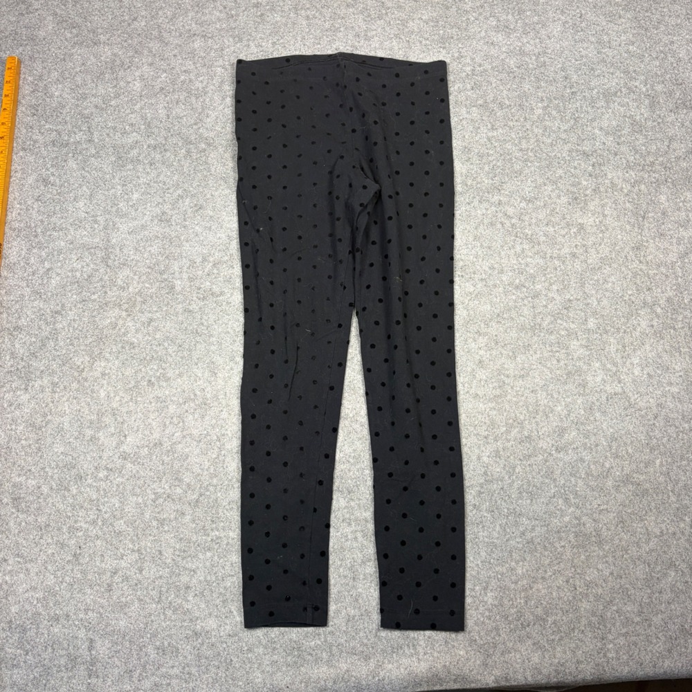 Old Navy Womens Black Flocked Polka Dot Cotton Blend Leggings Size M
